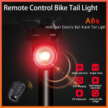 

Remote Control Bike Tail Light USB Rechargeable Smart LED Waterproof Bicycle Light Rear Cycling Safety Warning Bike Lamp