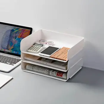 

Desktop Shelf Sundries Storage Rack Box Stationery Book Shelf Display Bookends Office Home Desk Organizer for Books File Paper