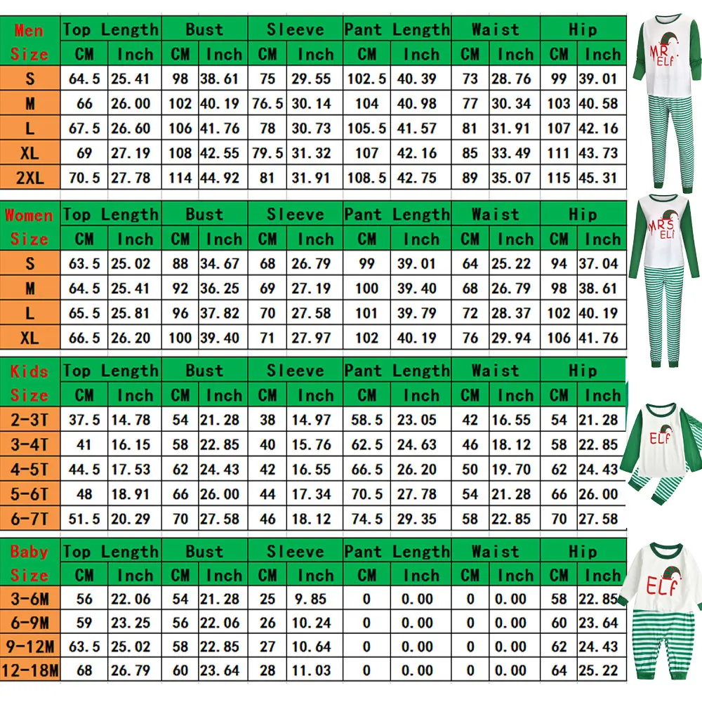Одинаковые комплекты одежды для семьи; коллекция года; пижамный комплект с рождественским эльфом для мамы и дочки; одежда для сна в зеленую полоску с длинными рукавами для малышей