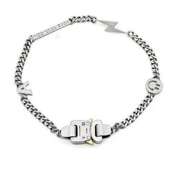 

19ss ALYX necklace Bracelet Metal Chain Men Women Hip Hop Lightning Outdoor ALYX Street Accessories Smile Necklace