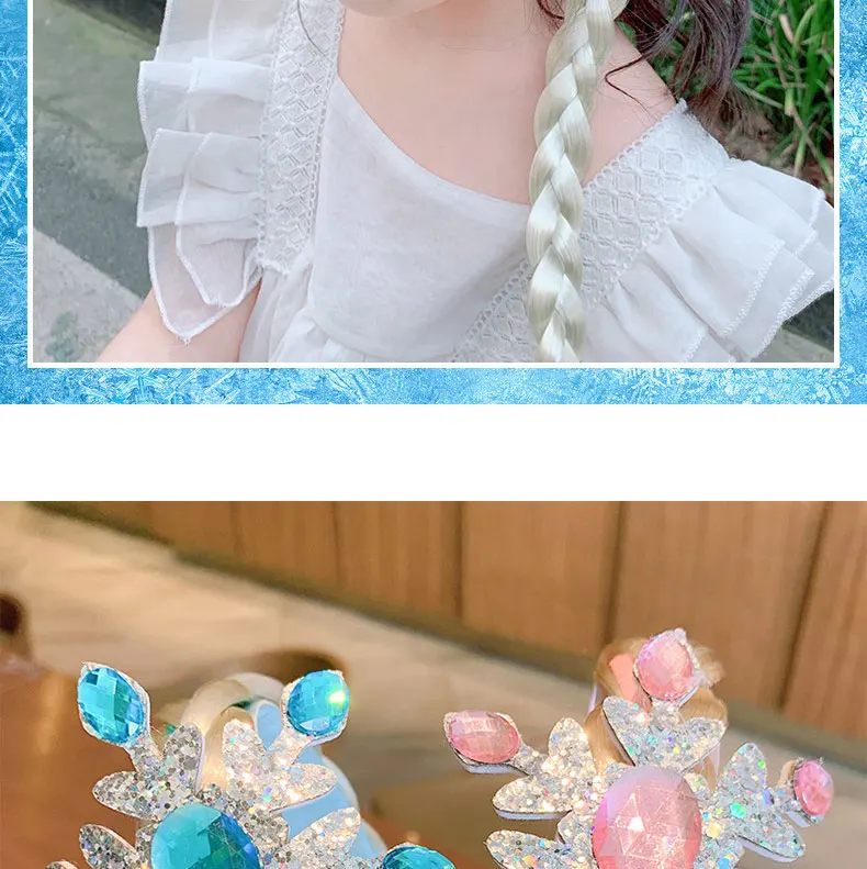 Children's Hair Hoop Headdress Girl's Baby Wig Long Braid Princess Bow Crown Hair Ornament Baby Gifts baby accessories carry bag	