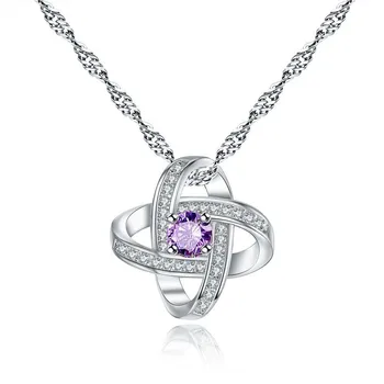 

The Popular Lady's Necklace Twists To Give Gifts In A Personalized Style Super Flash AAA Zircon Timeless Heart