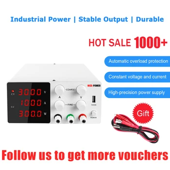 

New 4 Digits USB DC Lab Power Supply Adjustable Accurate Regulated Voltage Regulator Switching Bench Source 30V 10A 60V 5A