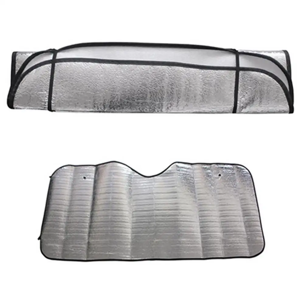 Car Sunshade Sun Visor 1Pc Silver Color Foldable Car Windshield Visor Cover Front Rear Block Window Sun Shade Accessories