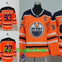 Молодежная вышивка сшитая Эдмонтон#97 Коннор макдавид 93 Ryan Nugent-Hopkins 27 Milan Lucic Kids Jersey