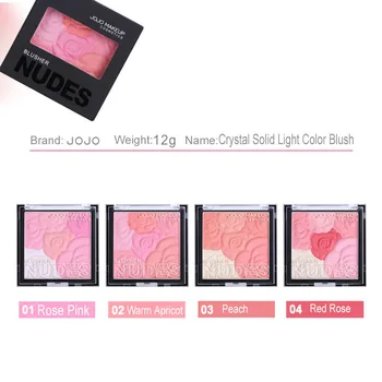 

Luxury Brand Comestic Fashion New Cheek Makeup Blush Powder 4 Color Blusher Powder Flower Relief Baked Blush Face makeup palette