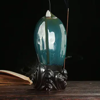 

Chinese traditional Waterfall Incense Burner Ceramic Incense Holder,Option for Mixed Incense Cones