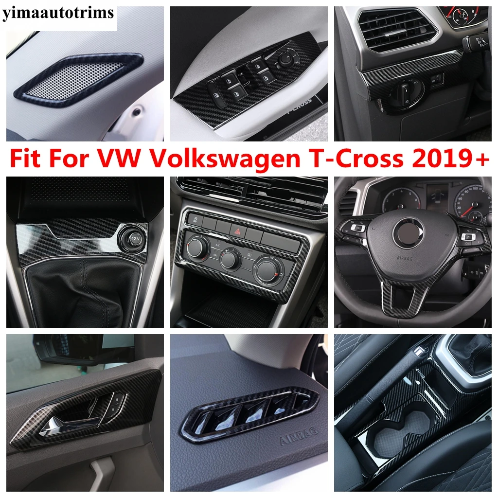 Accessori In Fibra Di Carbonio Per Vw Volkswagen T-Cross T Cross 2019 - 2023 Ac Maniglia Ciotola Alzacristalli Coprivolante Trim