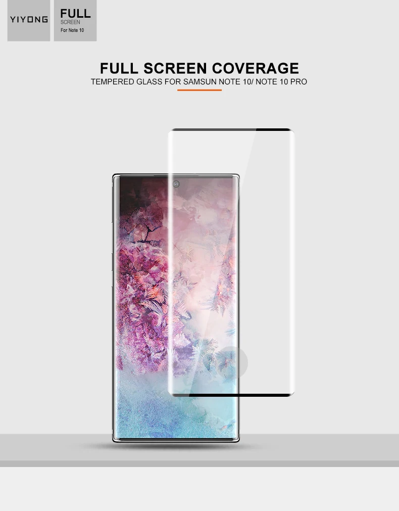 25 шт./лот YIYONG 3D Edge стекло для samsung Galaxy Note 10 Plus Закаленное стекло протектор экрана для samsung Note 10 9 S 10 S10 E