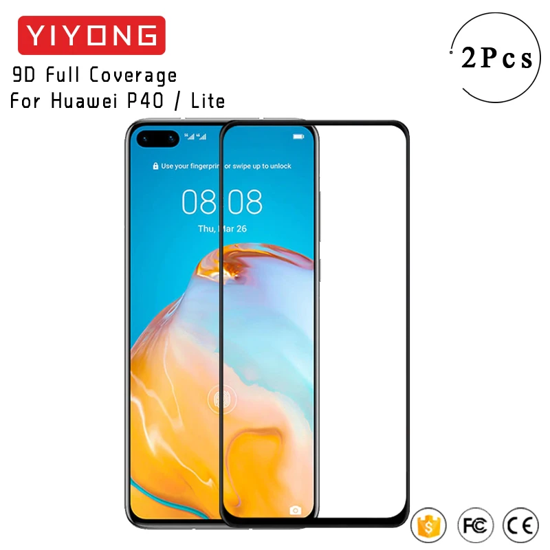 YIYONG 5D полный клей покрытие стекло для Huawei P40 Lite E 5G 4G P30 P20 Pro закаленное Защита
