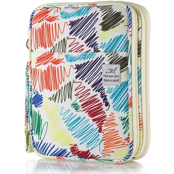 

Colored Pencil Case Slot with Zipper Closure Large Capacity Organizer Colored Line