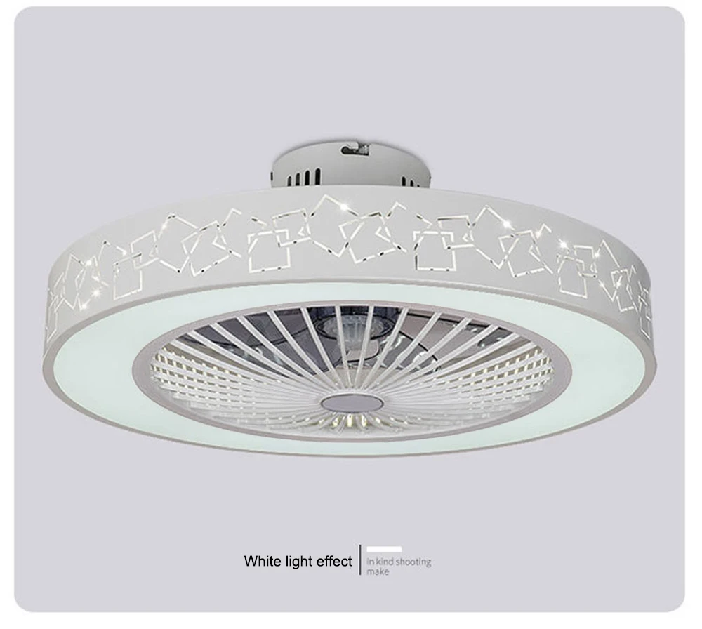 LED ceiling fan lamp light mobile phone app remote control modern invisible 55 50cm fans home decoration lighting circular round