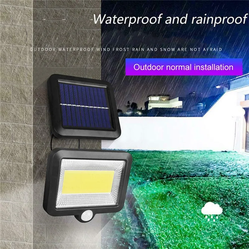  COB 100 LEDs Solar Lamp Sun Power Wall Lights PIR Sensor Light Waterproof Outdoor Solar Garden Ligh - 4000262392899