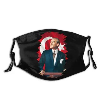 

Ataturk Mouth Face Mask Mustafa Kemal Ataturk Facial Mask Cool Fashion with 2 Filters for Adult