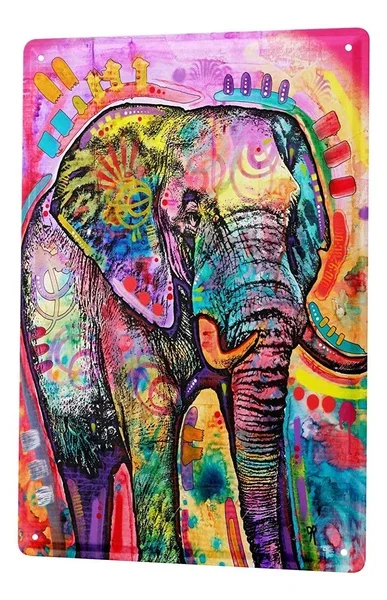 

nursery Animal Elephant Colourful Elephant Retro tin sign nostalgic ornament metal poster garage art deco bar cafe shop