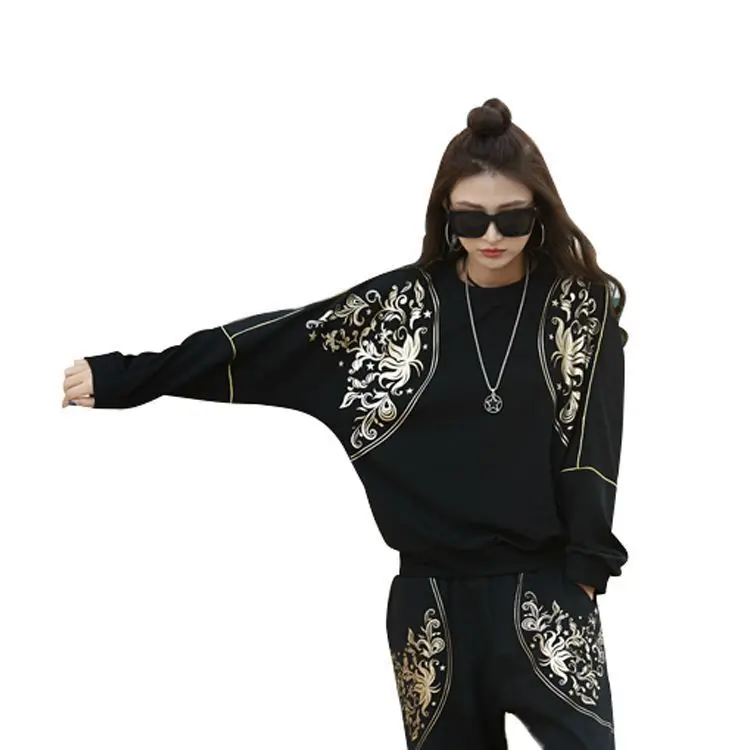 

Woman Loose 2020 New Arrials O Round Neck Printing High Grade Shirts Long Sleeves Fashion Tops And Blouse