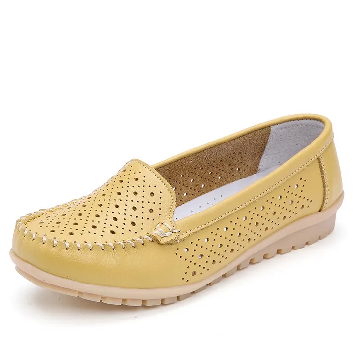 169 Yellow STQ; коллекция года; сезон осень; женская обувь на плоской подошве; женская обувь из натуральной кожи; женские лоферы с вырезом; балетки на плоской подошве без застежки; балетки на плоской подошве; 169 - Цвет: 169 Yellow