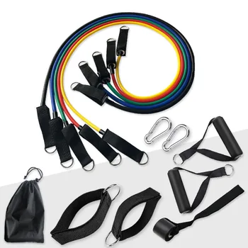 

100-150LB 11PCS Resistance Bands Set Rope Fitness Exercises Stretch Training Workout Elastic Pull Rope Gym Equipment For Home