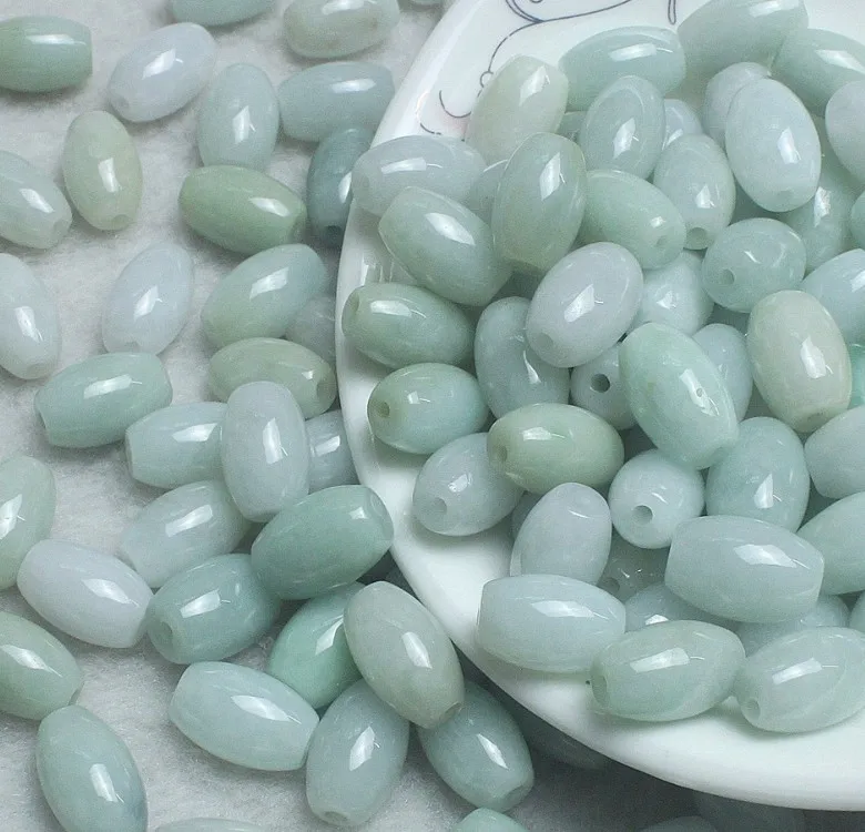 

10PC Natural Emerald Jadeite Transfer beads Accessories DIY Bangle Charm Jewellery Fashion Hand-Carved Luck man Amulet