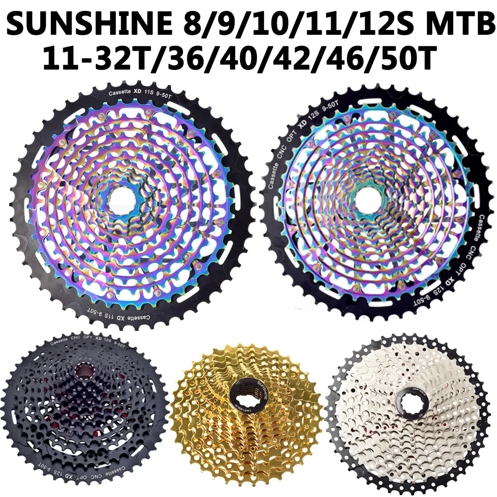 Кассета SUNSHINE 10 скоростей для горного велосипеда маховик В/36/40/42/46/50T 52T XD кассеты SRAM