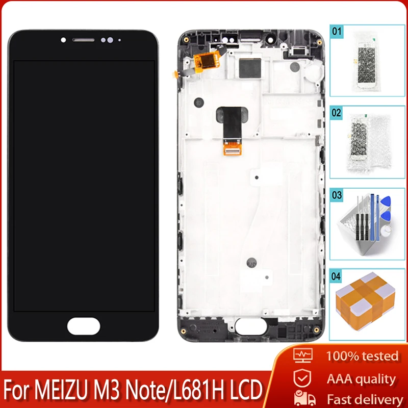 5 &quotДисплей для Meizu M3 Примечание L681H ЖК-дисплей кодирующий преобразователь