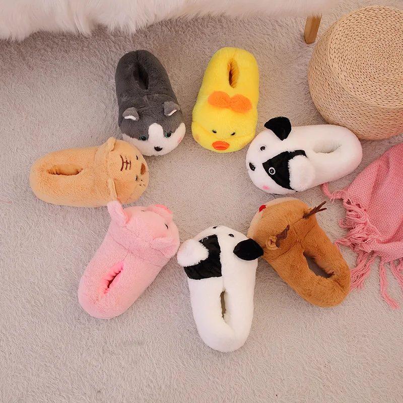 

Comfortable And Cute Plush Animal Warm Shoes Home Floor Slippers Women/Men Winter Warm Home Slippers Ladies Slippers
