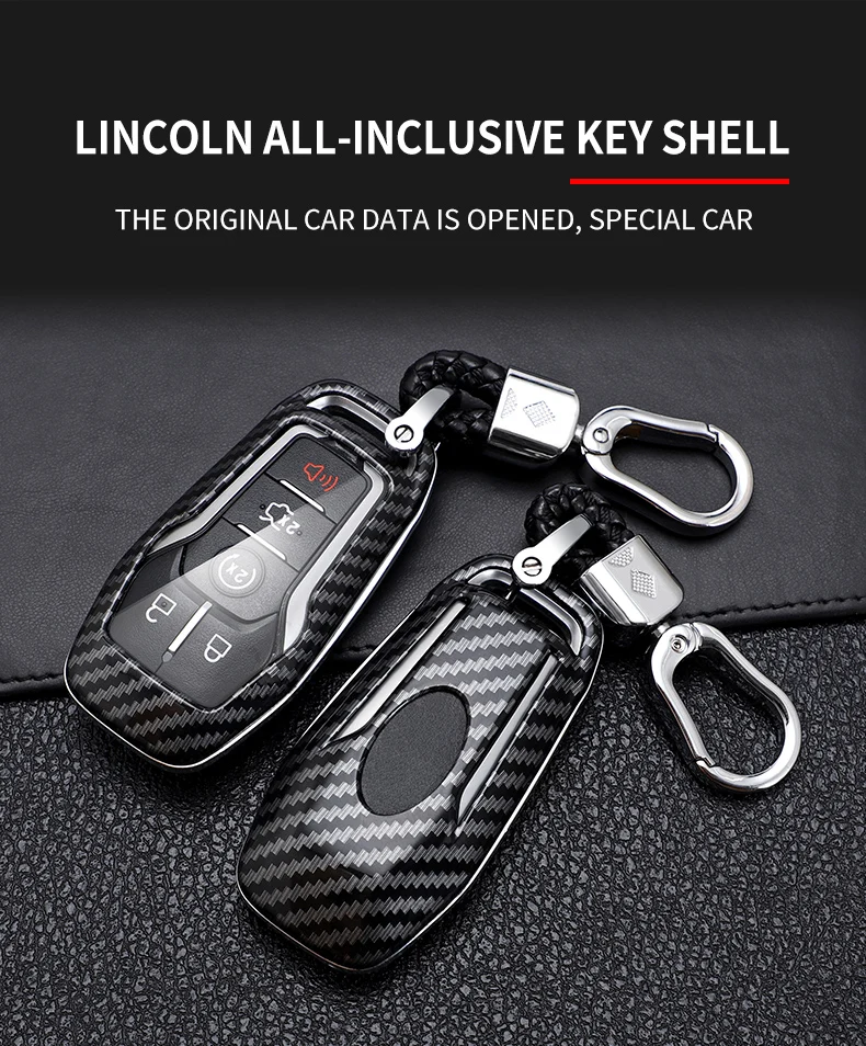 Carbon Fiber Car Smart Key Cover Case Fob For Lincoln MKZ MKC MKX For Ford Fusion Mondeo Mustang F150 Protect Shell Accessories - H220fa26860224897b5ab34f0de930653S