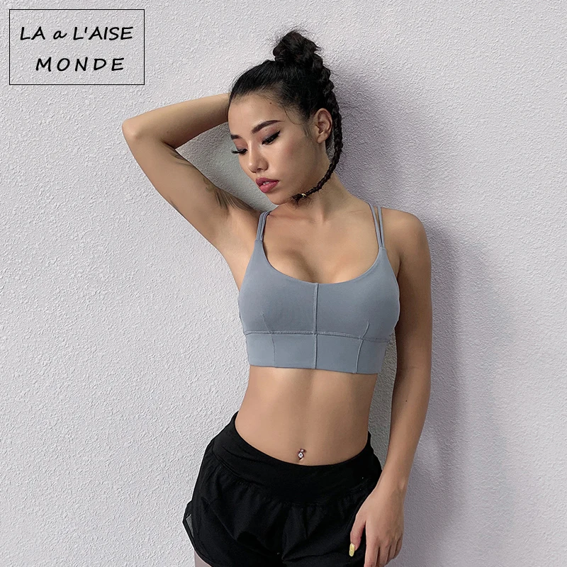 

Summer Sexy Sports Underwear Running Vest Shock-Proof Gathering Without Steel Ring Fitness Bra Yoga Beauty Back Bra Sports Top