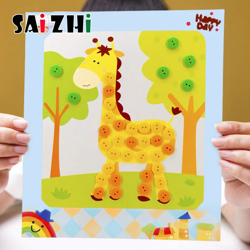 Saizhi DIY наклейки на пуговицы игрушки забавная игра ручная работа школьный