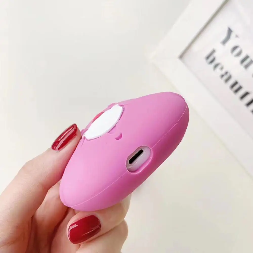 Розовый 3D супер милый Радужный медведь Bluetooth беспроводной для Apple Airpods гарнитура комплект 2 интересный чехол с кольцом