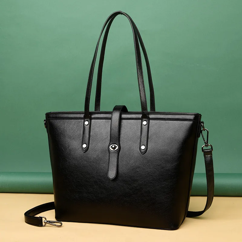 

Women Handbag Quality Genuine Cow Leather Bag Large Capacity Female Casual Totes Retro Style Elegant Ladies Classic Shopper Bags