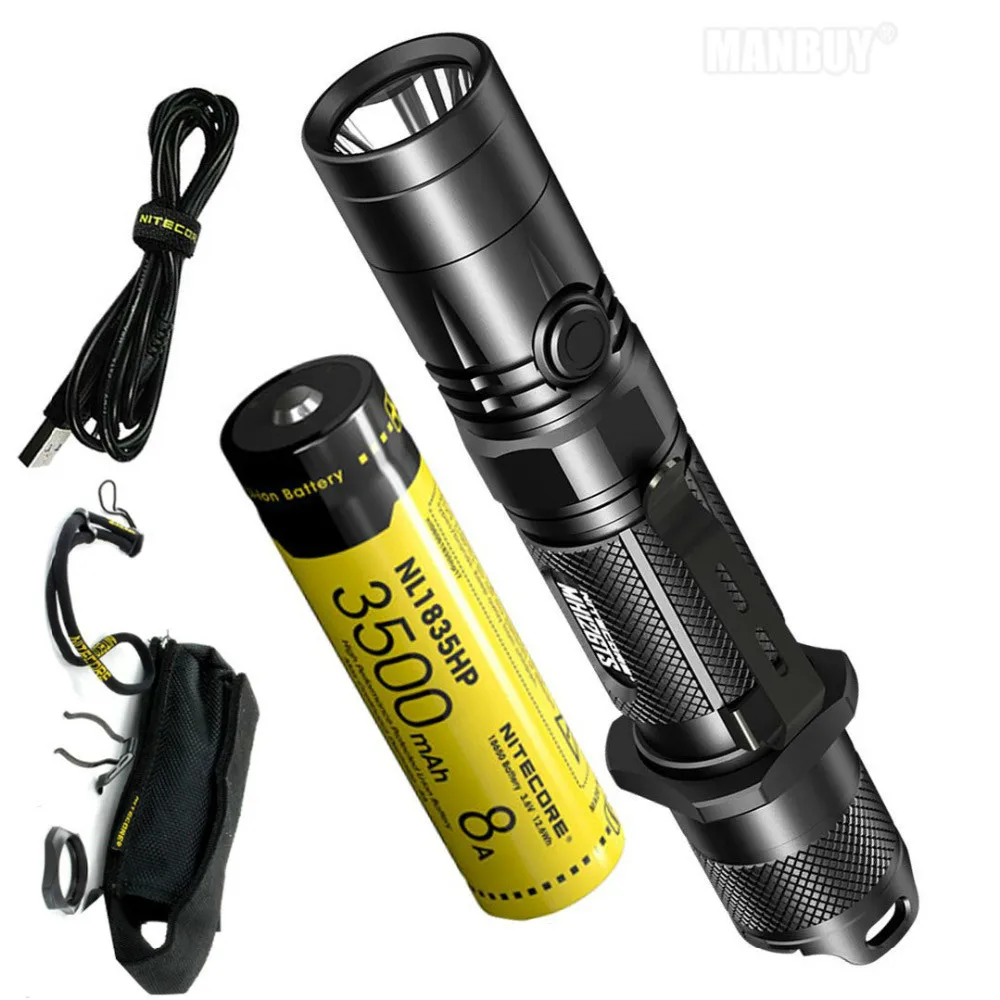 Free Shipping Nitecore MH12GTS 1800 Lms USB Rechargeable LED Flashlight with High Performance 18650 Battery Outdoor Search Torch