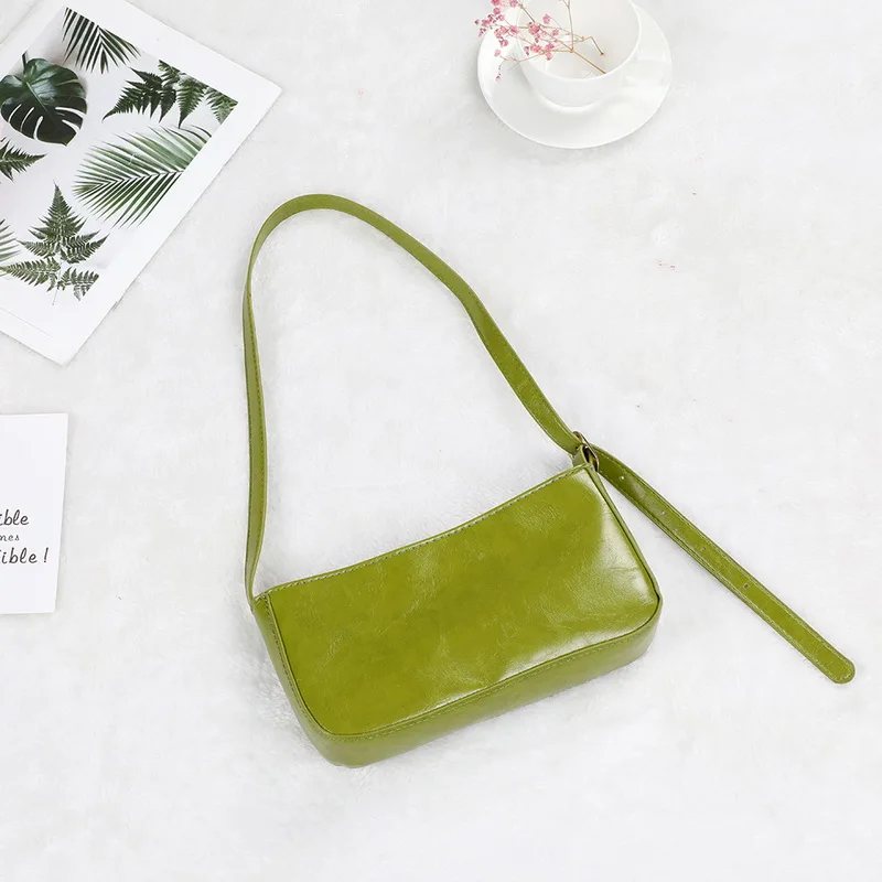 

Litthing New Handbags AutumnWoman Trendy Green White Single Strap Handbags PU Leather Zipper Shoulder Bag Female Shoulder Bag