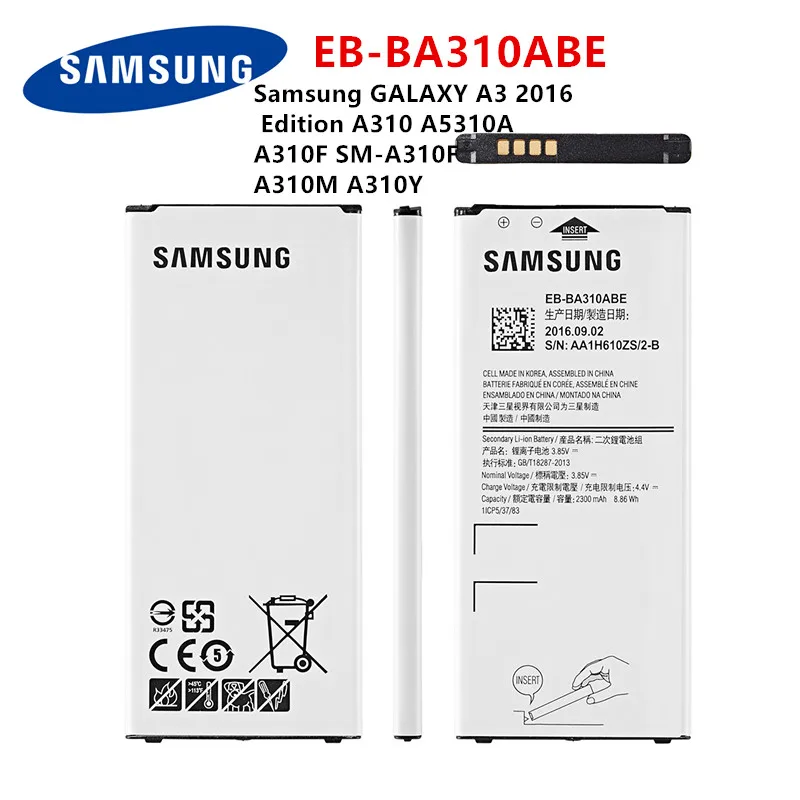 

SAMSUNG Orginal EB-BA310ABE 2300mAh battery For Samsung GALAXY A3 2016 Edition A310 A5310A A310F SM-A310F A310M A310Y