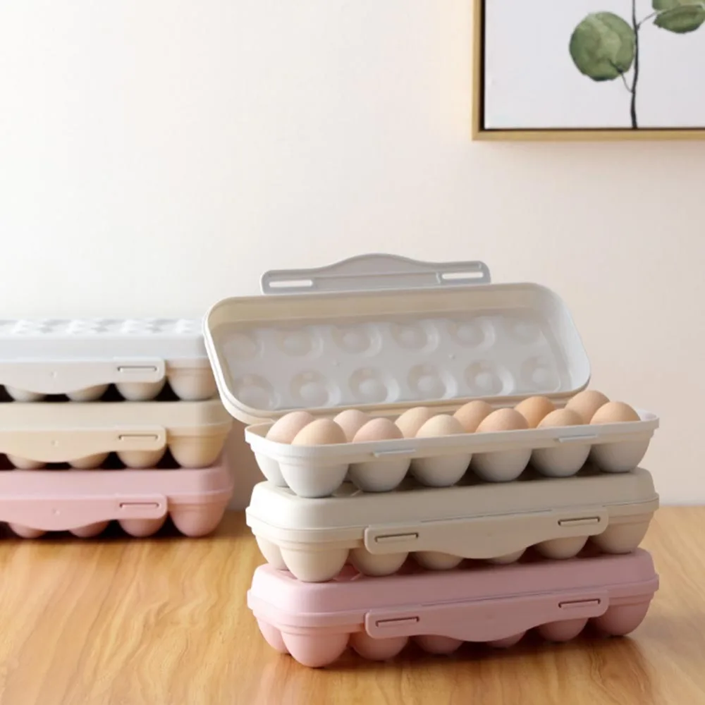 

18/12 Egg Tray Snap Type Covered Egg Holder Storage Dispenser Stackable Egg Box Kitchen Storage