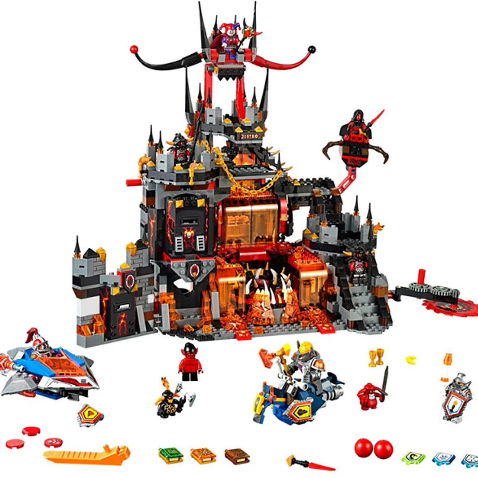 

Legoinglys 70323 Nexion knights 1237Pcs Jestro Volcano Lair Figure building blocks bricks toys for children