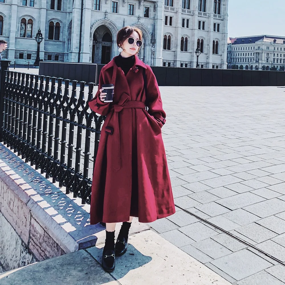 

Photo Shoot French Woolen Jacket 2019 Winter New Style Fashionable WOMEN'S Dress Retro British Style Single Breasted Woolen Over