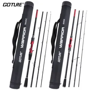 Goture Warrior Fishing Rod 2.7m 2.4m 2.28m 2.13m 4 Pieces Carbon Fiber  Spinning Casting Travel Rods With Portable Bag - Fishing Rods - AliExpress