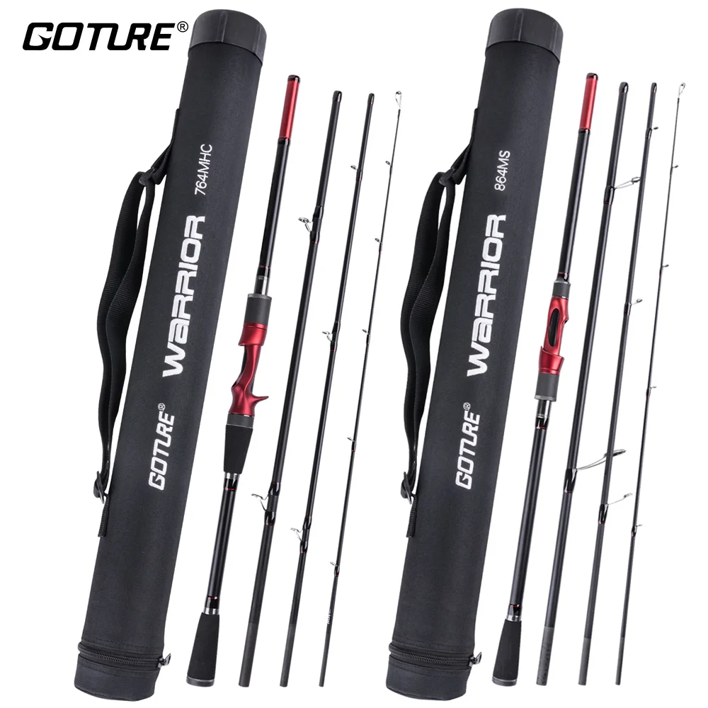 

Goture 4 Section Portable Travel Fishing Rod 2.7M 2.4M 2.28M 2.13M Carbon Fiber Spinning Casting Rods with Tube For Lure Fishing