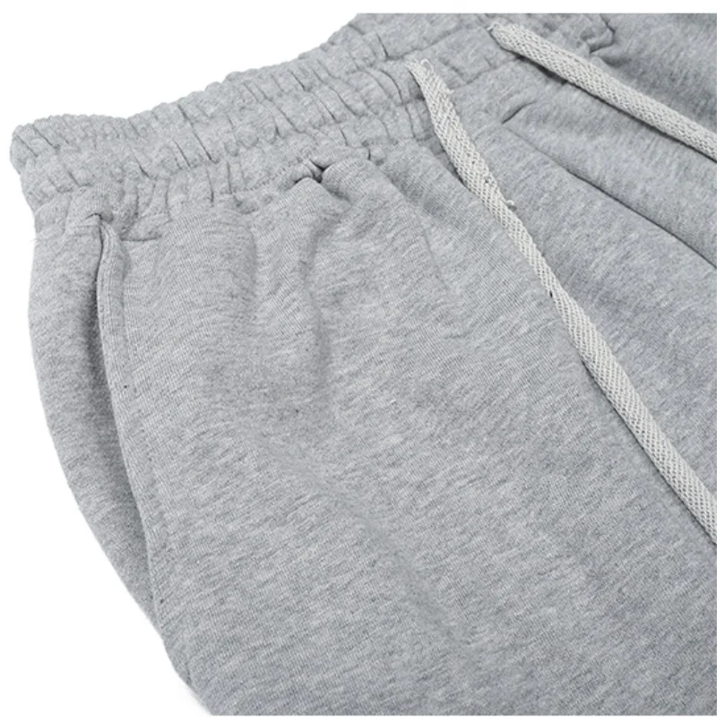 Men's pure color high street style five minute pants loose waist casual shorts European and American hip hop wind