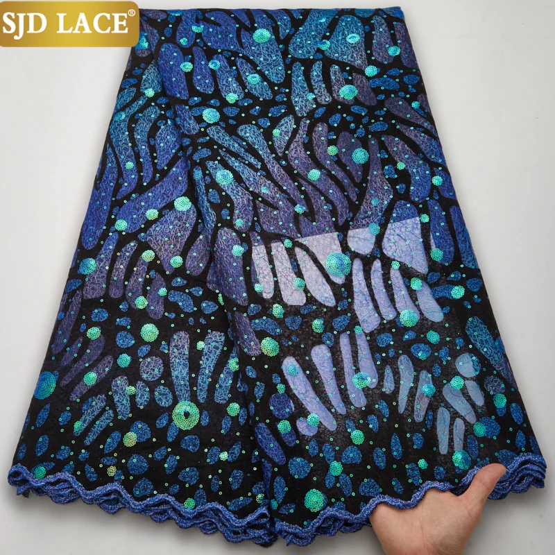 High Quality Nigerian Velvet Mesh Lace With Sequins African Lace