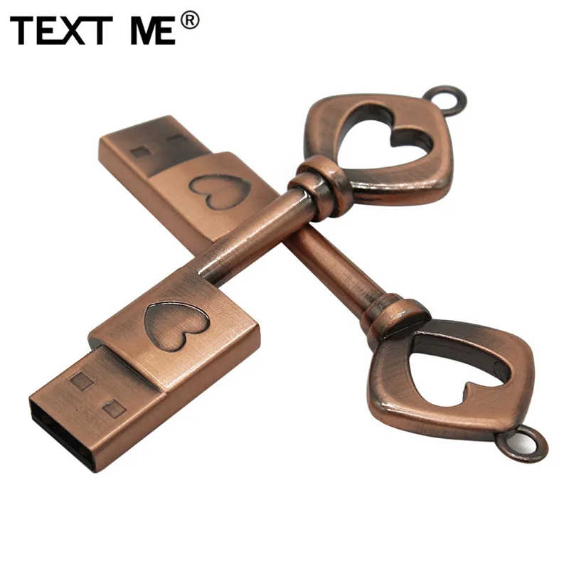 TEXT ME креативный USB 2,0 Love key модель флешки 4 ГБ 8 ГБ 16 ГБ 32 ГБ 64 ГБ флеш-накопитель USB флеш-накопитель подарок для девочки