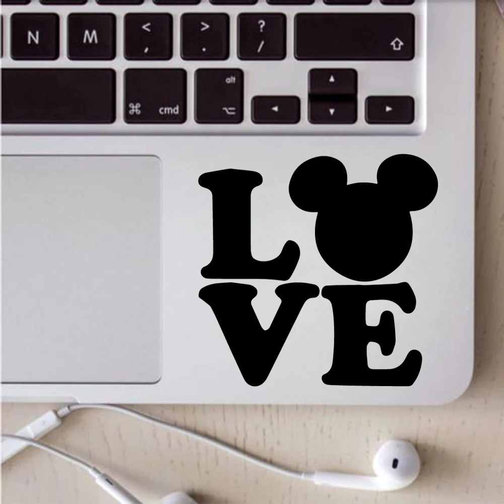

Creative Love Mickey Waterproof Wall Art Decal for Laptop Office Decoration Vinyl Stickers Refrigerator Wallposter