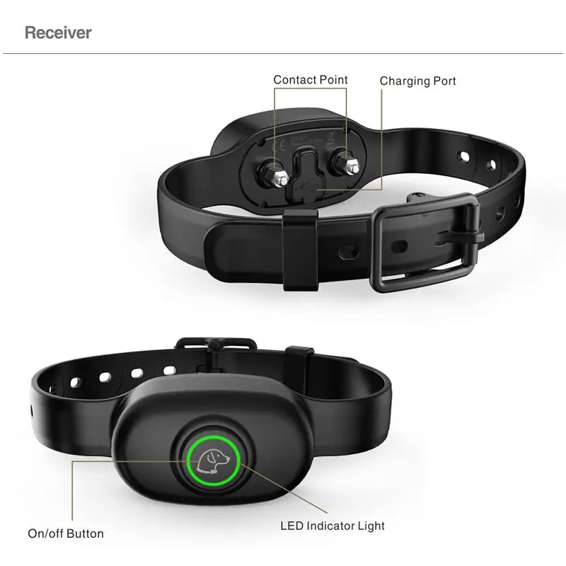 New Electric Dog Training Collars IP67 Waterproof Rechargeable Dog Collar With 400m Remote Control Receiver Pet Training Collars11