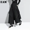 Promo Wide Leg-Trousers Fit-Pants Black High-Waist EAM Women Fashion Split-Joint Linen Loose 1005001373609958