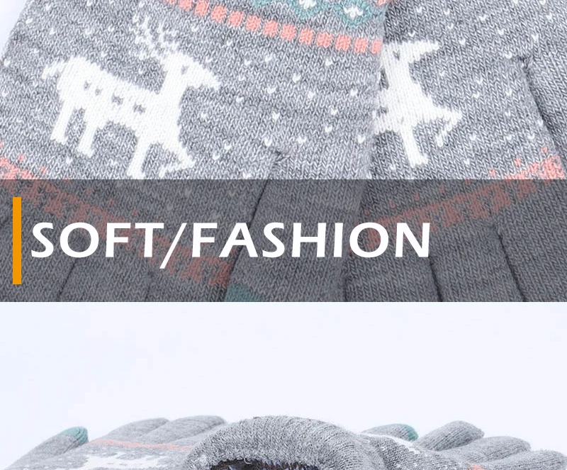 1 Pair Winter Touch Screen Gloves Women Men Warm Stretch Knit Mittens Imitation Wool Full Finger Guantes Female Crochet Thicken