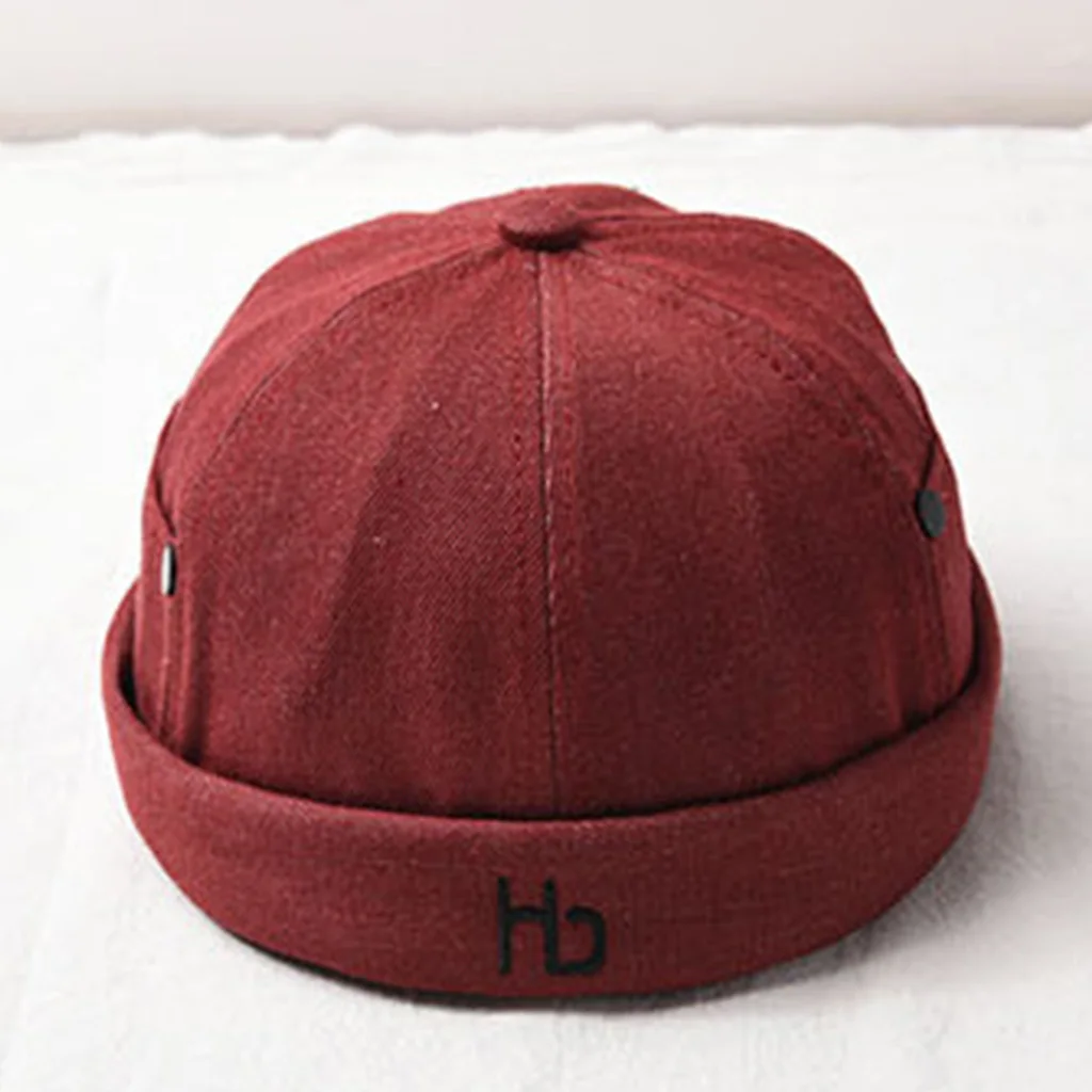 Унисекс без полей Регулируемая Docker Hat Beanie буквы вышивка мыть череп Кепка