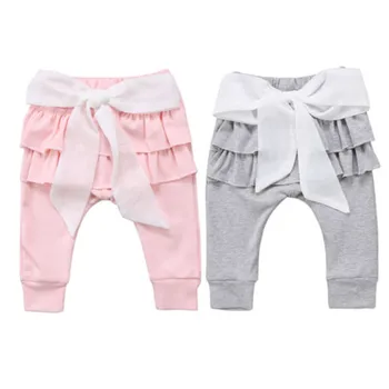 

2020 Brand Newborn Baby Girls Toddlers Kids Princess Long Trousers Bowknot Ruffles Long Pants Casual Bottoms Leggings 0-4Y