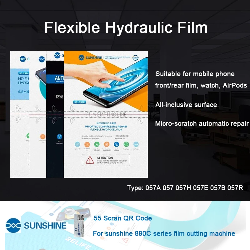50 pçs sol flexível hidrogel filme SS 057 SS 057A 057r SS 890C máquina de corte de filme automático tela do telefone móvel película protetora