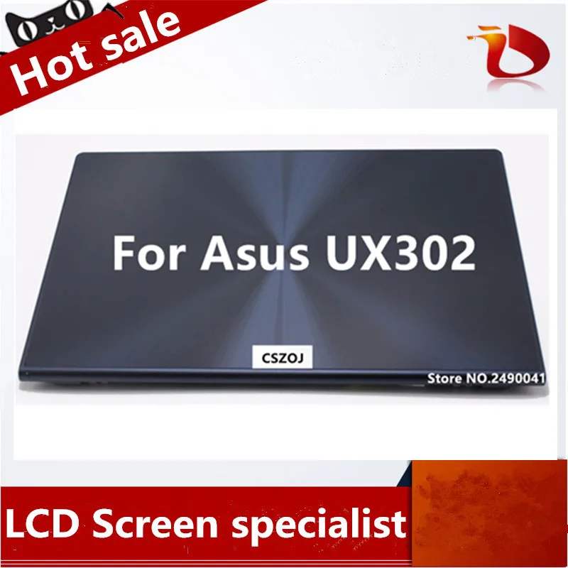 Для Asus zeenbook UX302 UX302LG UX302L UX302LA ЖК-дисплей панель+ сенсорный экран дигитайзер стеклянный датчик в сборе верхняя половина части